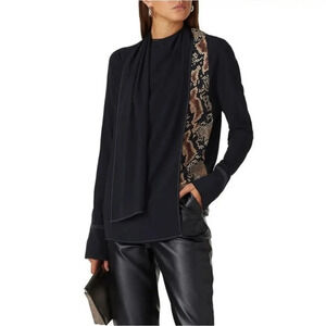 ATLEIN Draped Scarf Blouse